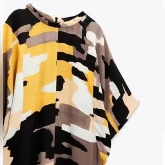 Zara Abstract Printed Midi Maxi Dress Famous Bloggers Limited Edition Size S - Picture 11 of 14